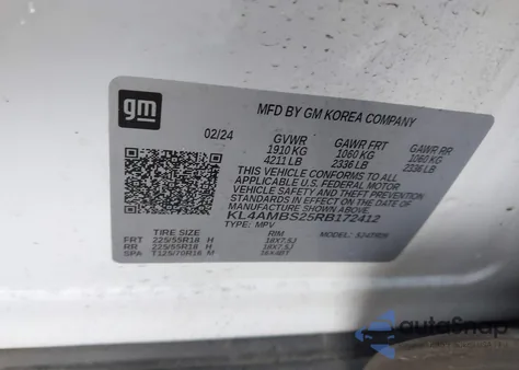 2024 Buick Encore Gx Preferred Fwd from USA, damaged, VIN KL4AMBS25RB172412